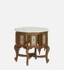 Petunia Teak Wood Coffee Table In Rustic Teak Finish With Marble Top