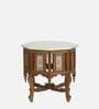 Petunia Teak Wood Coffee Table In Rustic Teak Finish With Marble Top