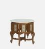 Petunia Teak Wood Coffee Table In Rustic Teak Finish With Marble Top