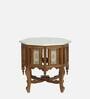 Petunia Teak Wood Coffee Table In Rustic Teak Finish With Marble Top