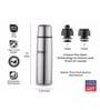 1 Ltr Stainless Steel Vacuum Insulated Bottle In Grey