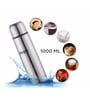 1 Ltr Stainless Steel Vacuum Insulated Bottle In Grey