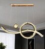 Peyton 95 cm Modern Wave LED Ceiling Chandelier | Height Adjustable Double Ring Designer Light | 3 Light Modes | Luxury Decorative Hanging Chandelier for Living Room, Dining, Bedroom