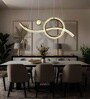 Peyton 95 cm Modern Wave LED Ceiling Chandelier | Height Adjustable Double Ring Designer Light | 3 Light Modes | Luxury Decorative Hanging Chandelier for Living Room, Dining, Bedroom