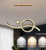 Peyton 95 cm Modern Wave LED Ceiling Chandelier | Height Adjustable Double Ring Designer Light | 3 Light Modes | Luxury Decorative Hanging Chandelier for Living Room, Dining, Bedroom