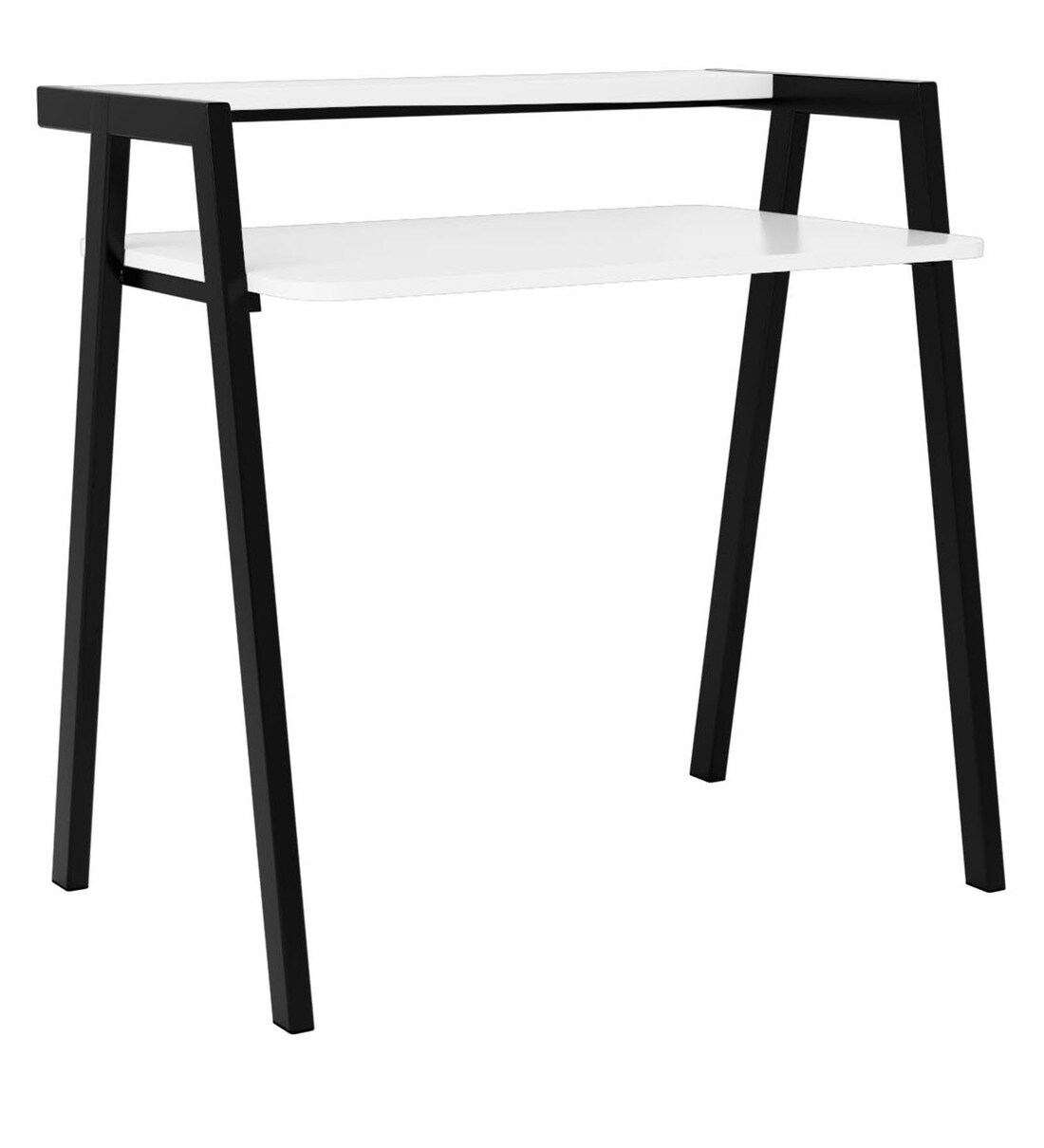 Buy Metallika Phnom Penh Study Table in Black & Frosty White Finish by