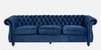 Phenomenal Velvet 3 Seater Sofa in Navy Blue Colour