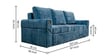 Phoenix Sal Wood  3 Seater Sofa Cum Bed In Blue Colour
