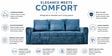 Phoenix Sal Wood  3 Seater Sofa Cum Bed In Blue Colour