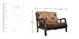 Phoenix Solidwood Two Seater Sofa in Brown Colour