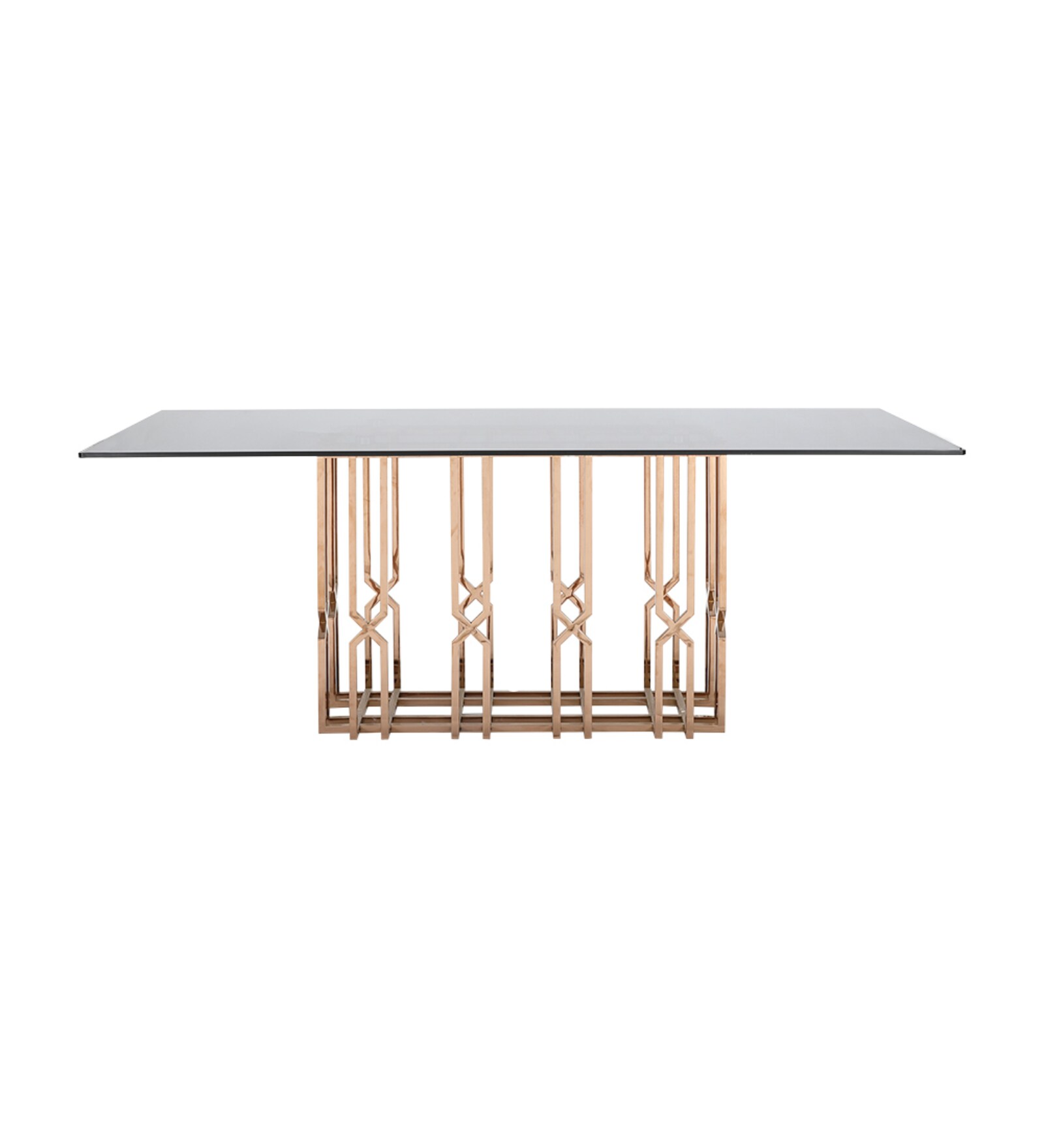 Phoenix Glass 6 Seater Dining Table In Black Colour