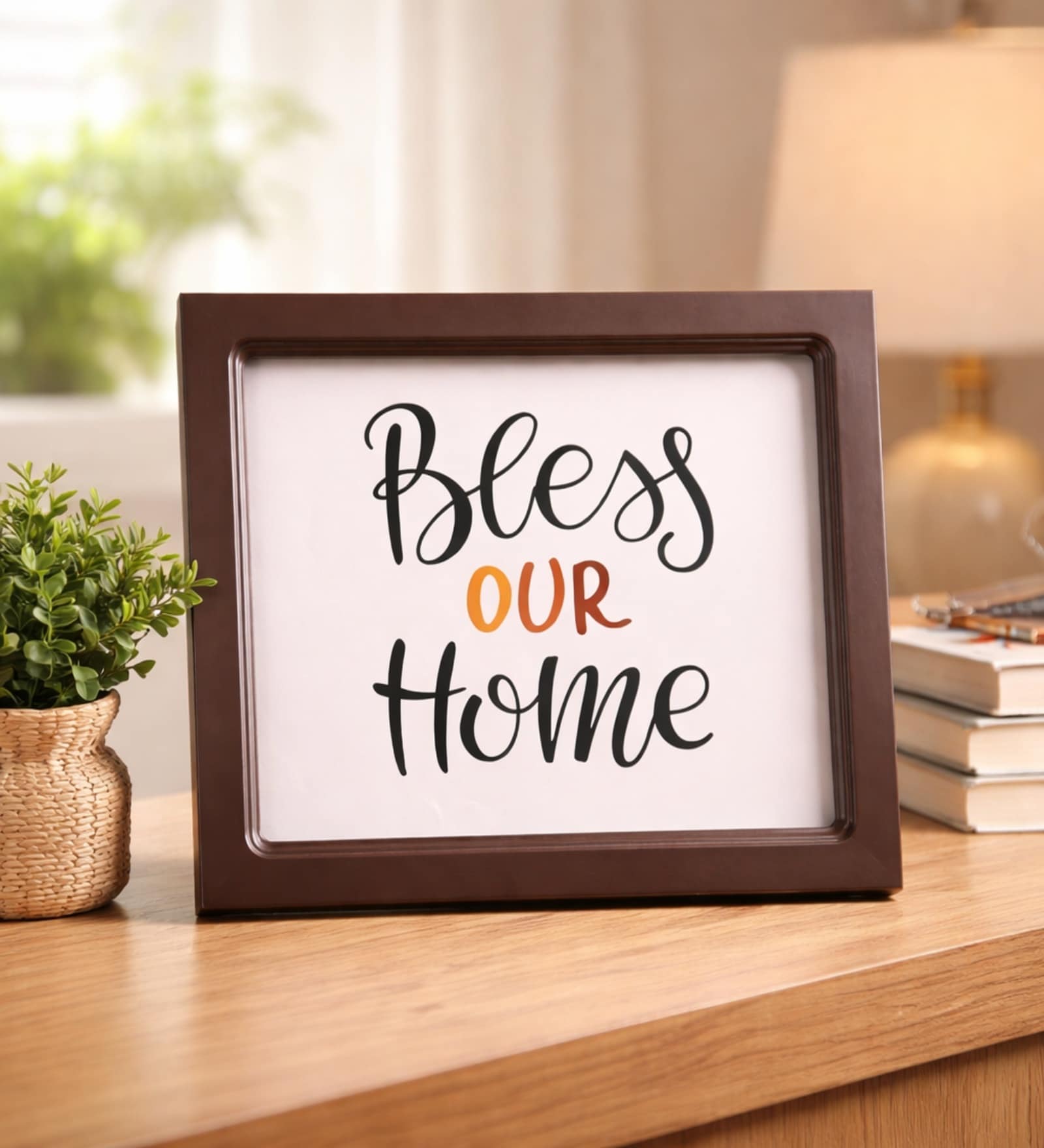 Brown Matte Plastic Rectangular Photo Frame