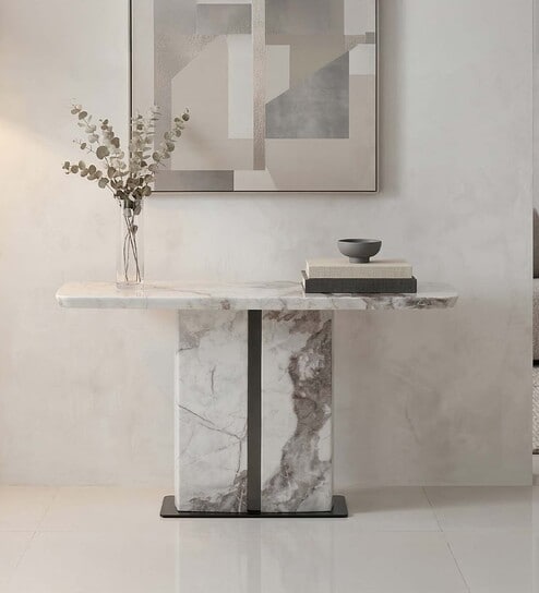 Phoenix American Marble Console Table Premium Marble Top Rectangular Shape