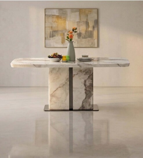 Phoenix American Marble Dining Table 4 Seater Premium Rectangular Marble Top
