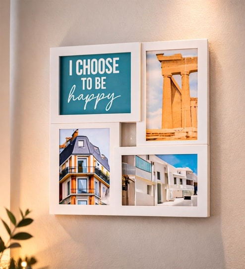White Matte Plastic Rectangular Photo Frame