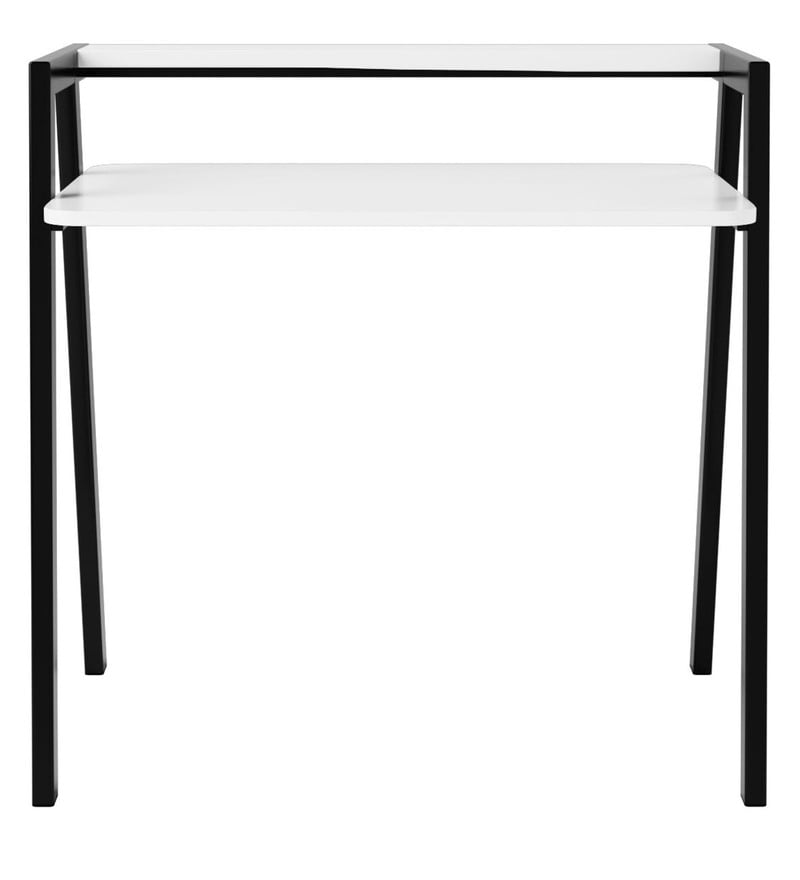 Buy Metallika Phnom Penh Study Table in Black & Frosty White Finish by