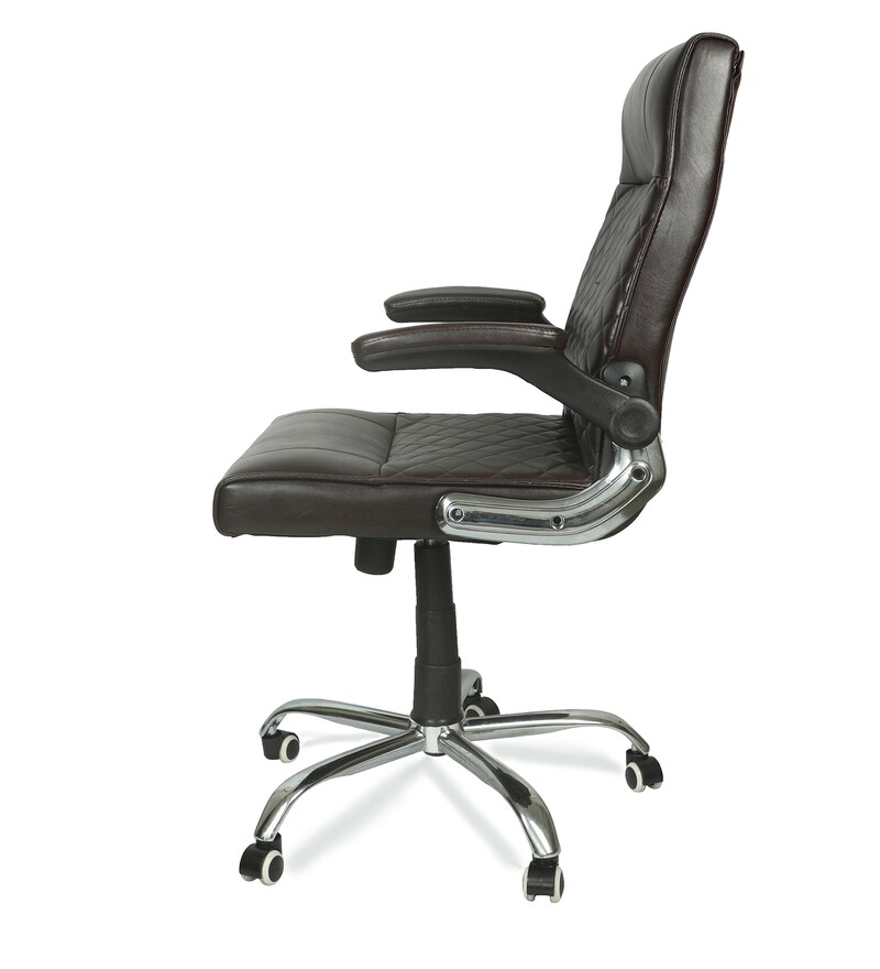 Buy Phoenix Executive Chair in Brown Colour by Furniease Online Mid