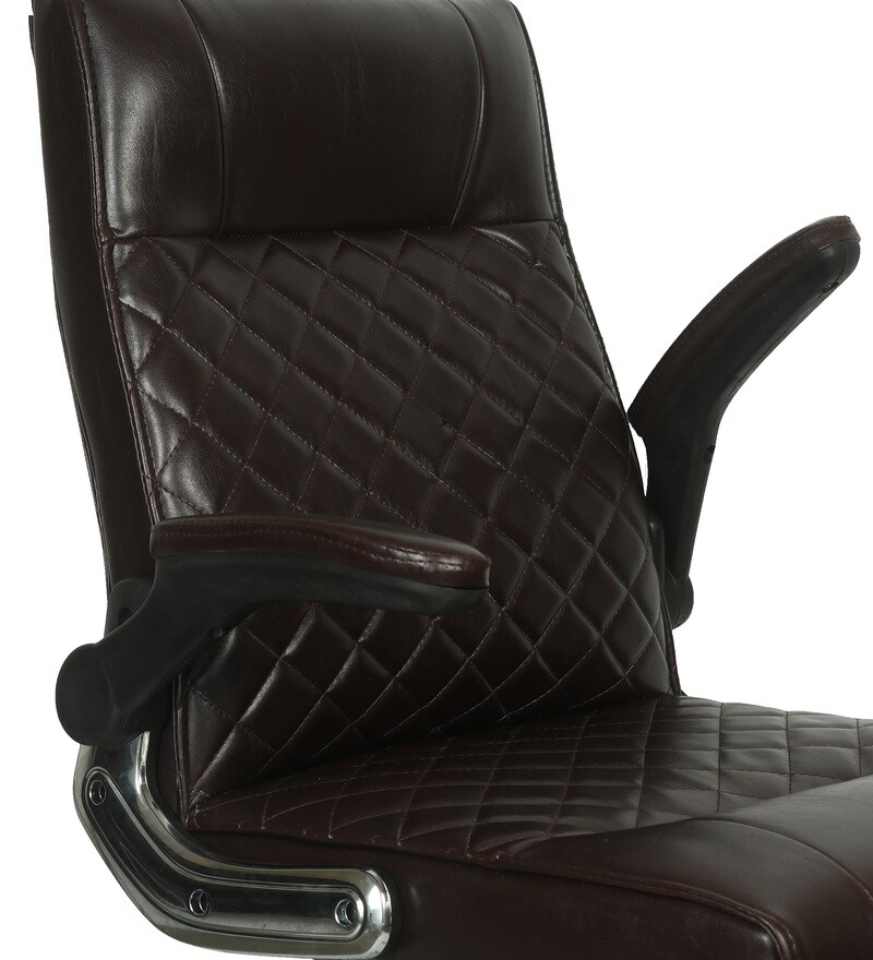 Buy Phoenix Executive Chair in Brown Colour by Furniease Online Mid