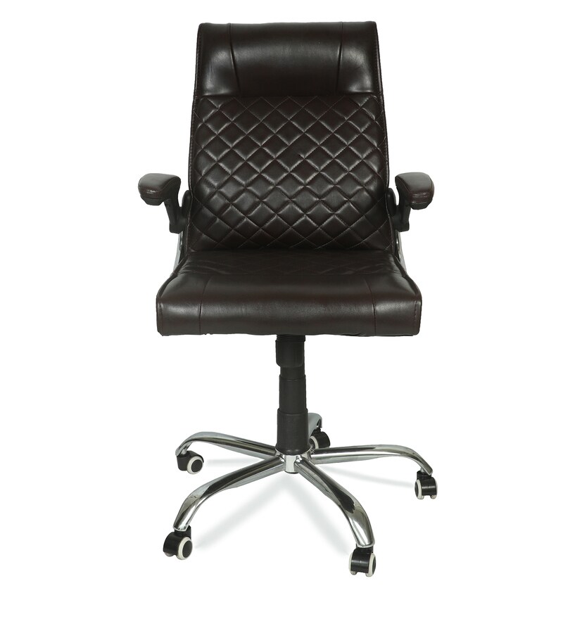Buy Phoenix Executive Chair in Brown Colour by Furniease Online Mid