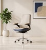 Pheonix Leatherette Medium Back Chair In Beige Colour