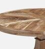 Burscott Solid Wood 4 Seater Round Dining Table In Rustic Teak Finish