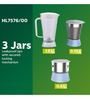 Philips Amaze HL7576 600W Juicer Mixer Grinder with 3 Jars