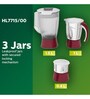 Philips HL7715/00 700W Juicer Mixer Grinder with 3 Jars (White & Maroon)