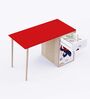 Philosopher Spiderman Study Table In Red Colour With Drawers