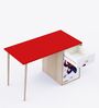 Philosopher Spiderman Study Table In Red Colour With Drawers
