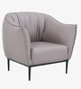 Phoebe Sofa Arm Chair In Light Purple/Leather Color
