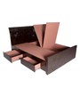 Phoenix King Size Bed with Storage in Dark Brown Colour
