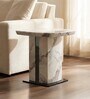 Phoenix Marble Side Table In White Colour