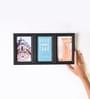 Black Matte Plastic Rectangular Diptych Photo Frame