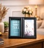 Black Matte Plastic Rectangular Photo Frame With Scallop Pattern