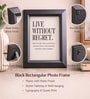 Black Matte Plastic Rectangular Triptych Photo Frame