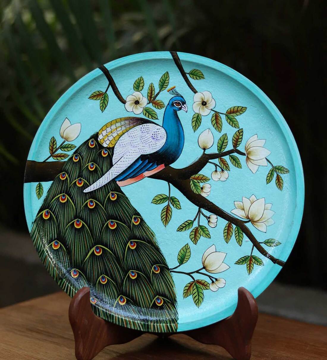 Buy Pichwai Handpainted Wall Plate By Yellow Verandah Online Wall Plates and Tiles Wall Art