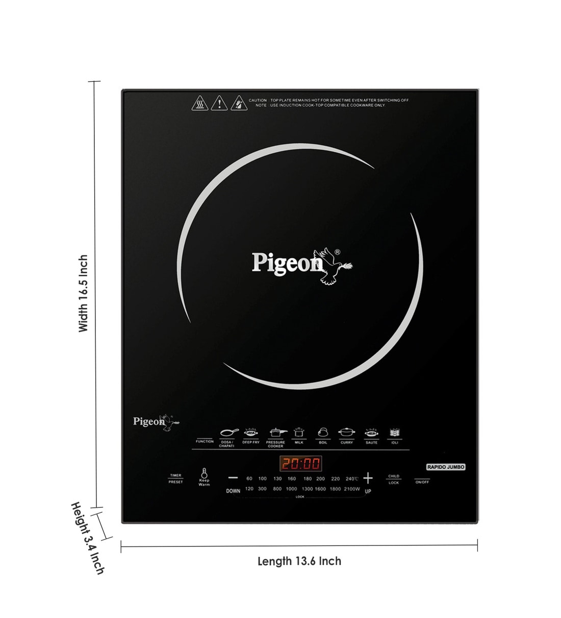 Buy Pigeon Rapido Jumbo 2100 W Induction Cooktop Online Induction
