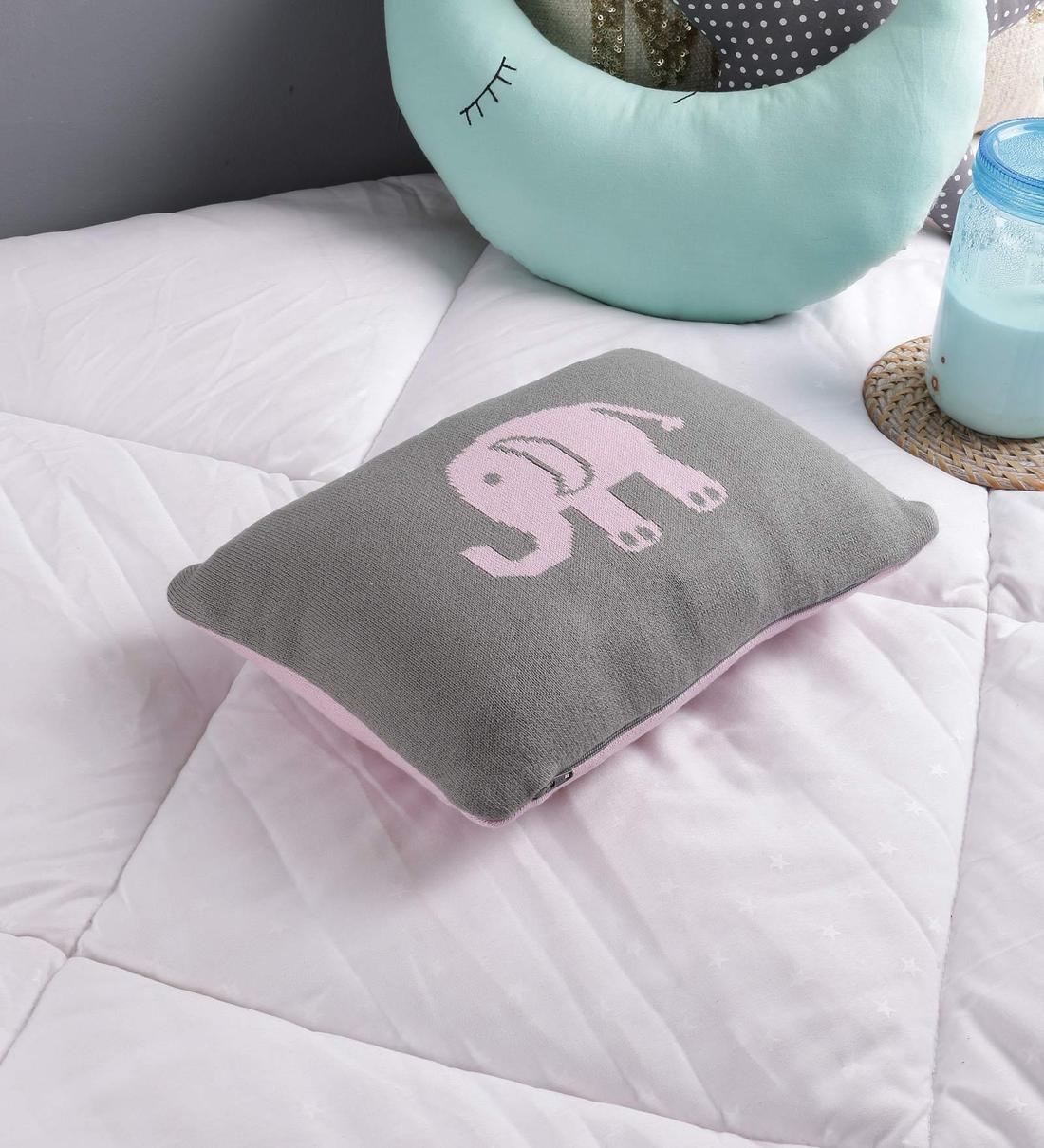 Buy Pink And Grey 100 Cotton 8X12 Inch Pillow Cover By Pluchi Online Kids Pillow Covers