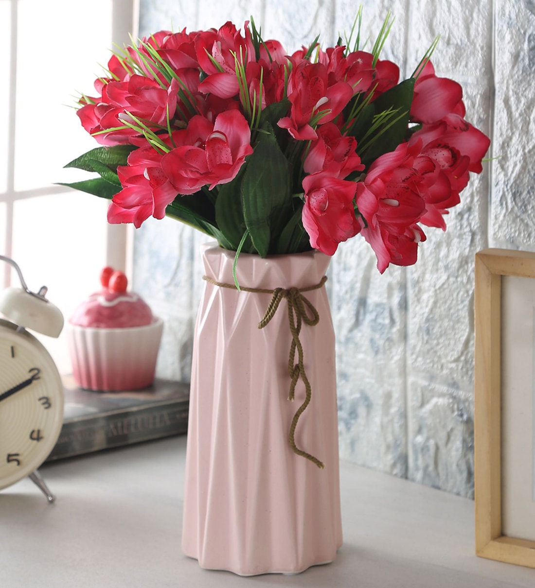 Buy Pink Artificial Mini Cymbedium Flower Bunch by Fourwalls at 69% OFF ...