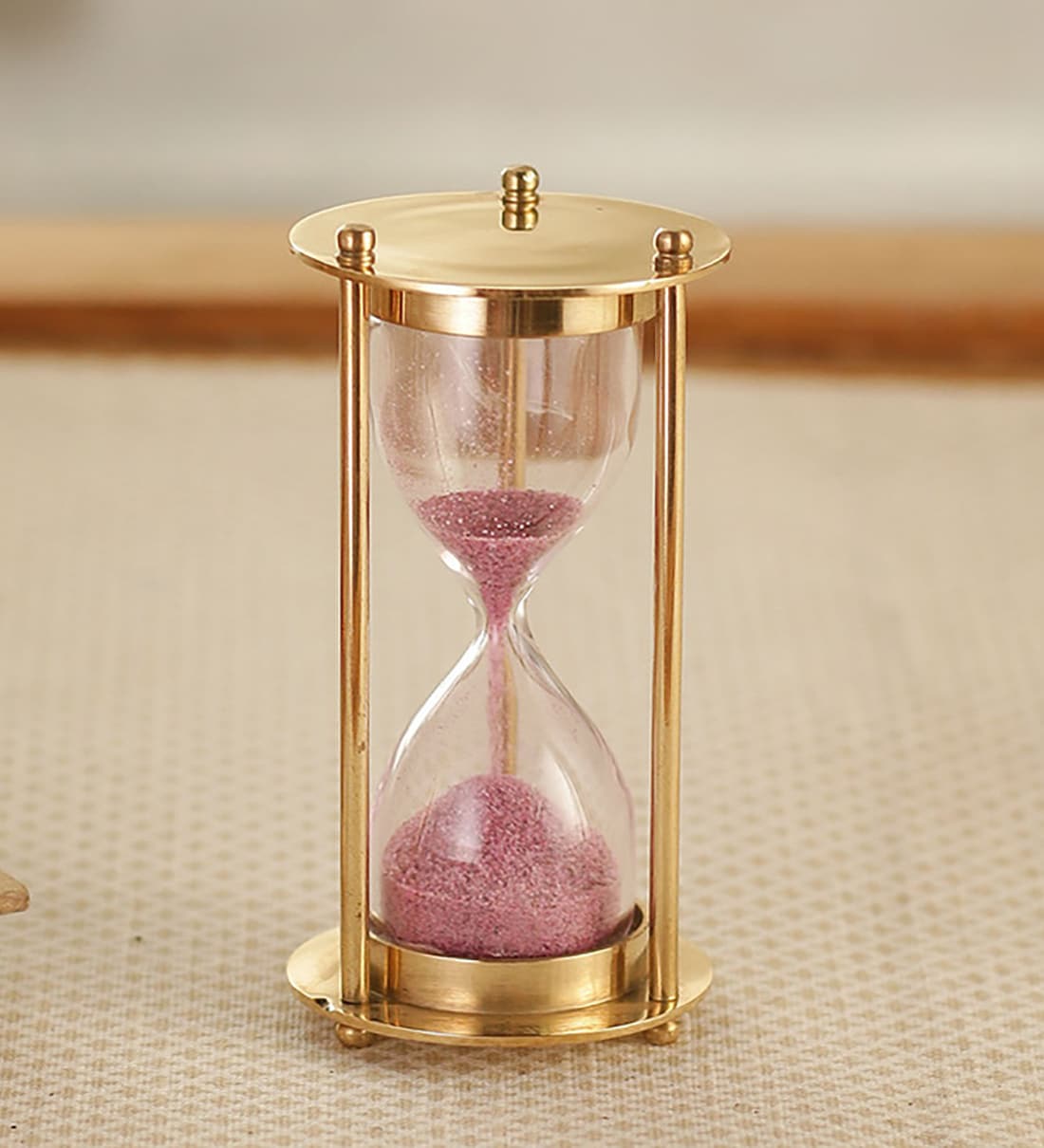 Buy Pink Brass Finish Sand Timer 3 at 19% OFF by Exim Decor | Pepperfry