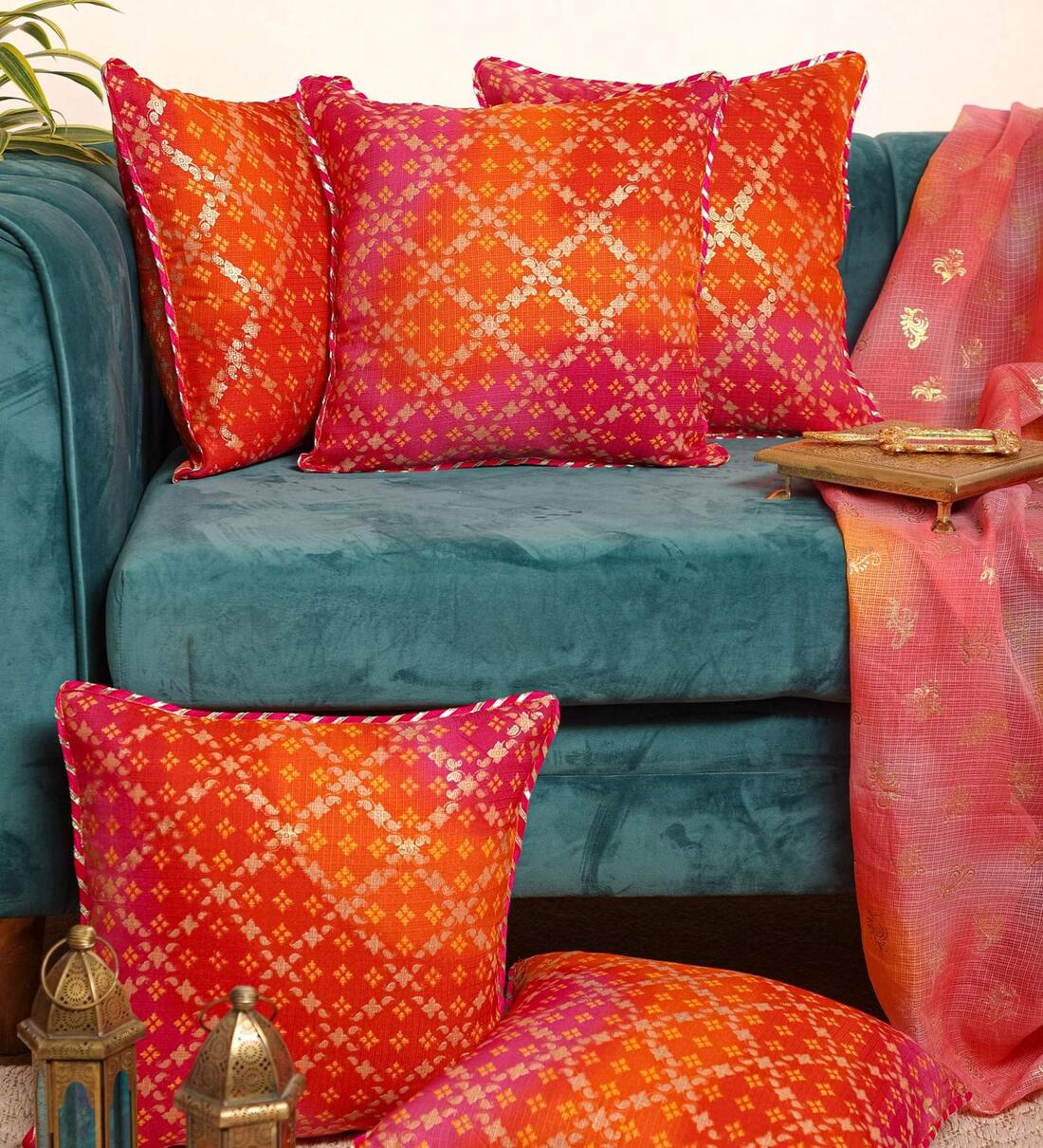 buy-orange-traditional-cotton-12-x-20-inches-cushion-covers-set-of-5