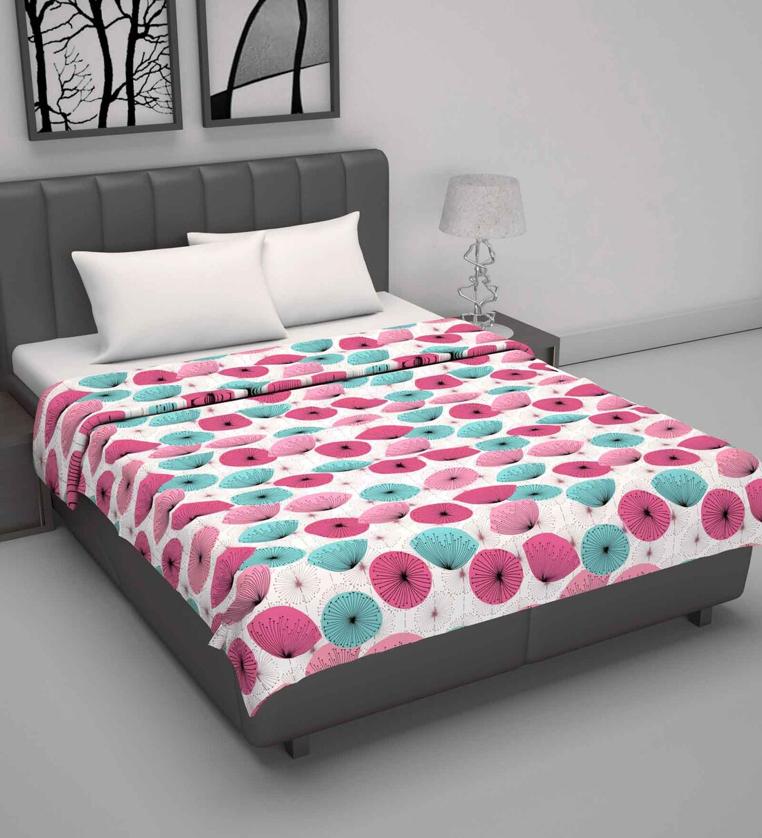 Buy Pink Cotton Patterned 120 GSM Double Bed Dohar by Divine Casa