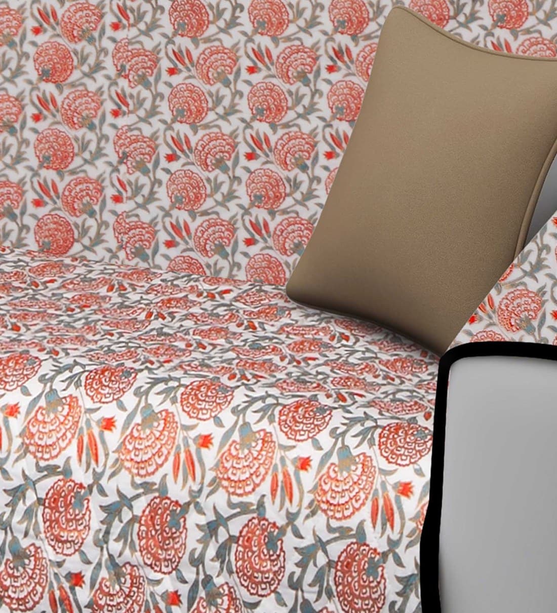 Buy Pink Cotton Printed 72X66 Inch 3 Seater Sofa Cover By Rajasthan