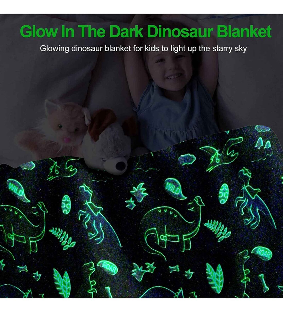 Buy Grey Fleece Solid 280 GSM Glow in The Dark Fleece Throw Single