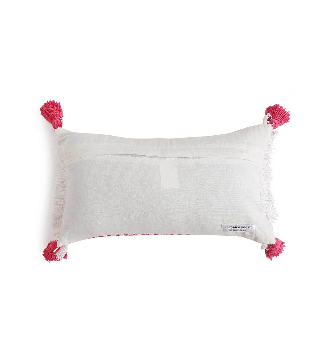 Buy Pink Woven Cotton 12 x 20 Inches Cushion Cover by Amoliconcepts at 24%  OFF by Amoliconcepts | Pepperfry