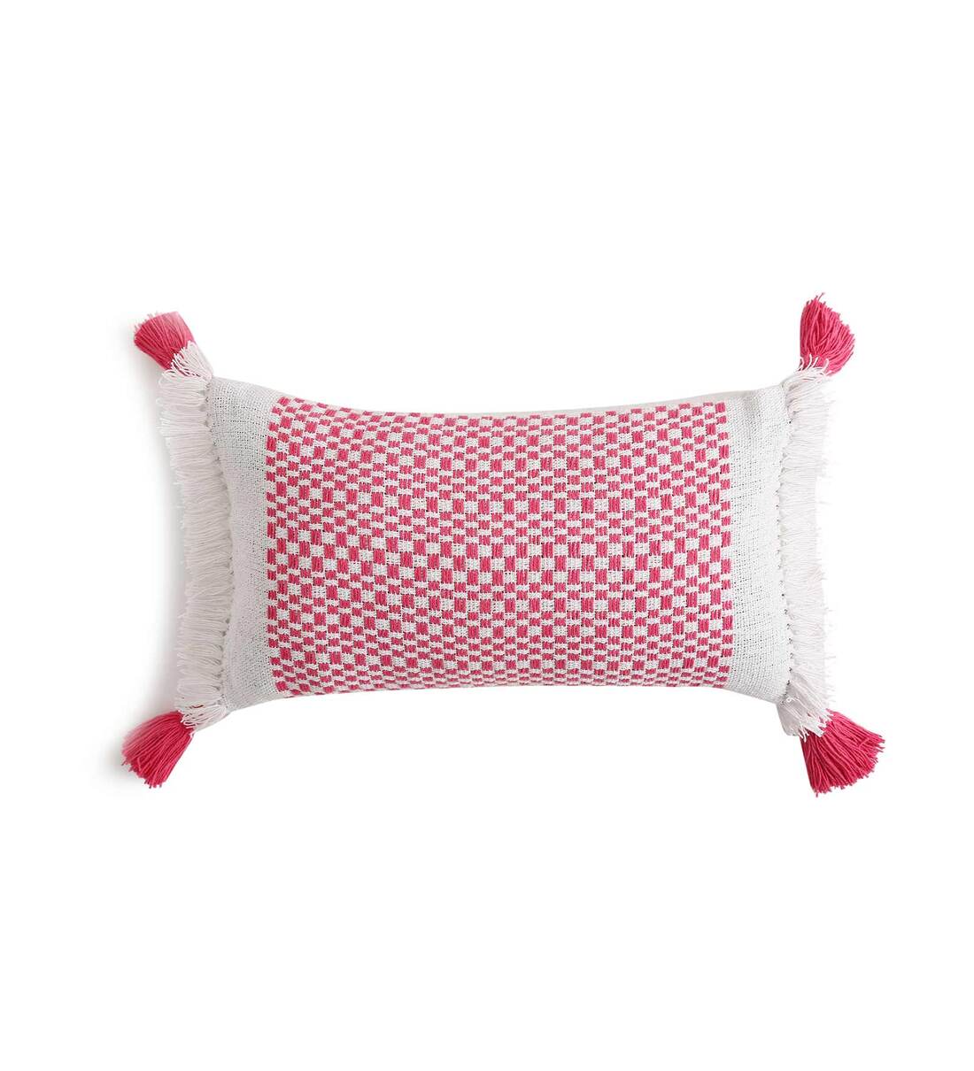 Buy Pink Woven Cotton 12 x 20 Inches Cushion Cover by Amoliconcepts at 24%  OFF by Amoliconcepts | Pepperfry