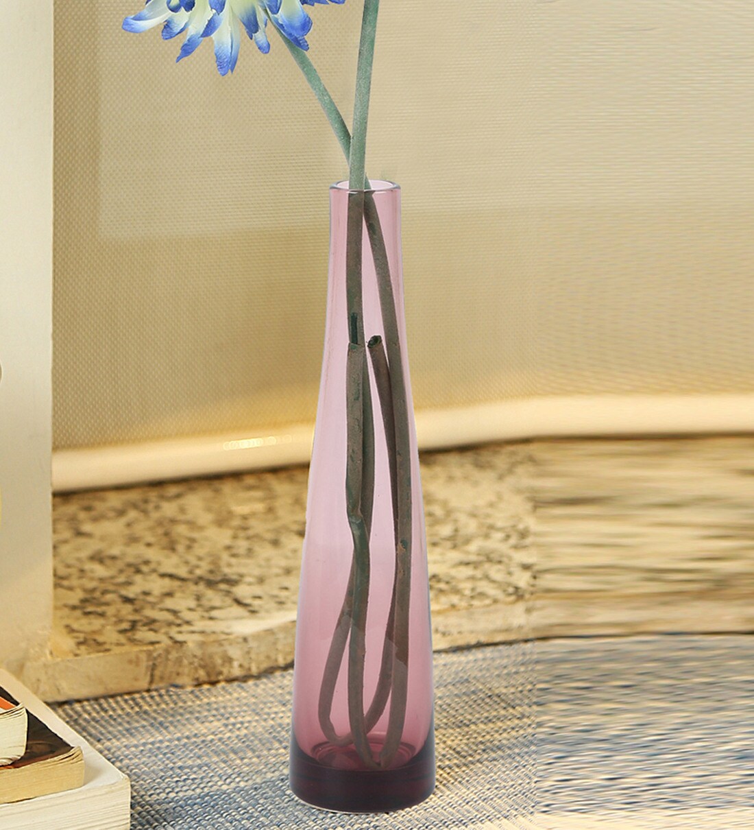 Buy Pink Stylish Glass Vase by Aapno Rajasthan Online Modern and