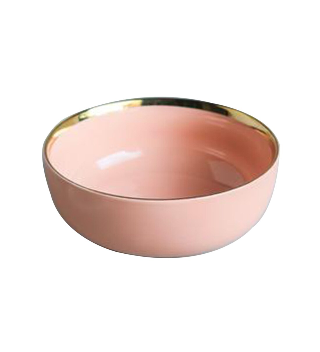Buy Pink 300ml Pink & Gold Ceramic Dinner Bowl Online Dinner Bowls