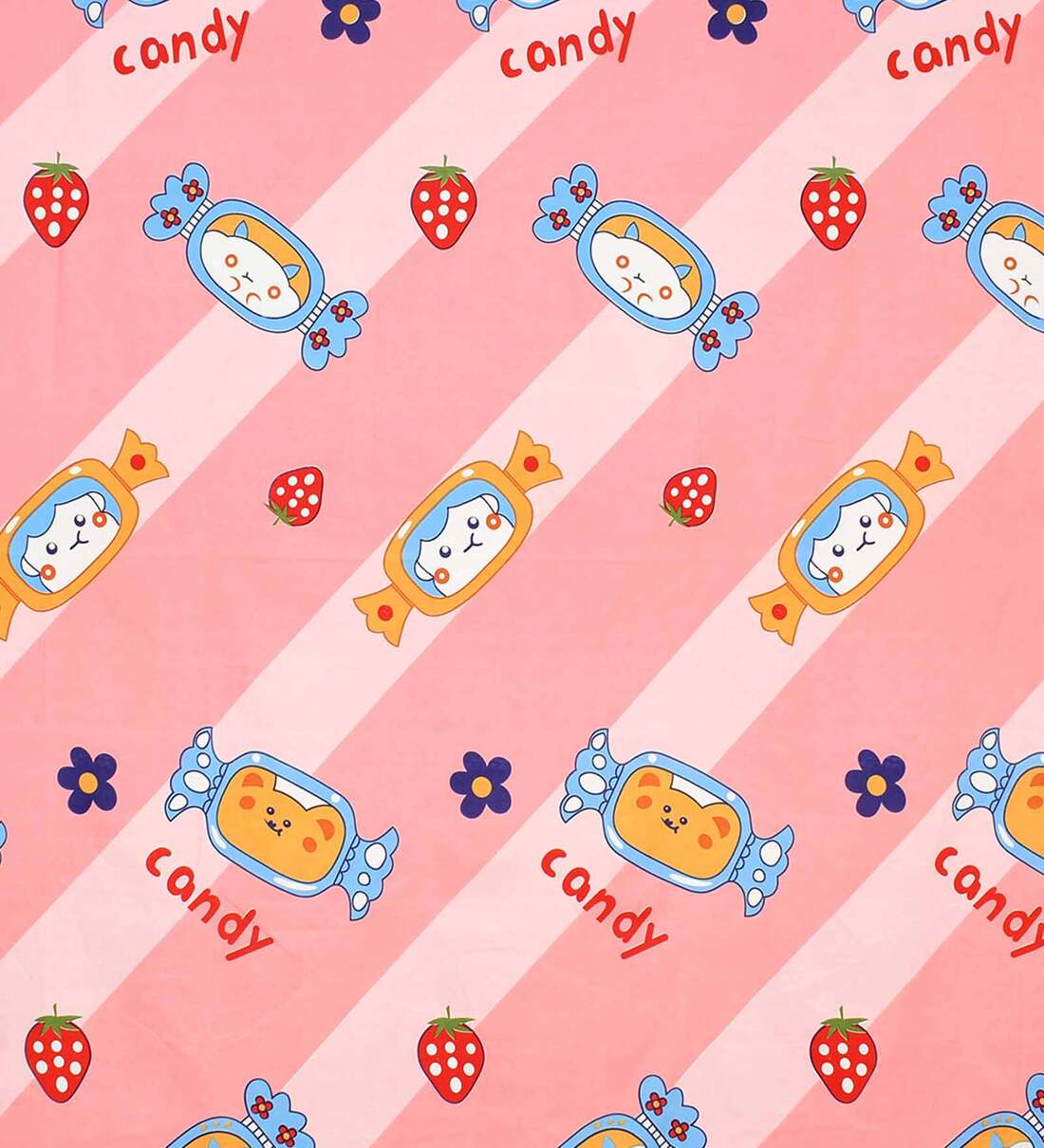 Buy Pink Kids TC 160 Poly Cotton Kids Bed Sheet With 2 Pillow Covers by