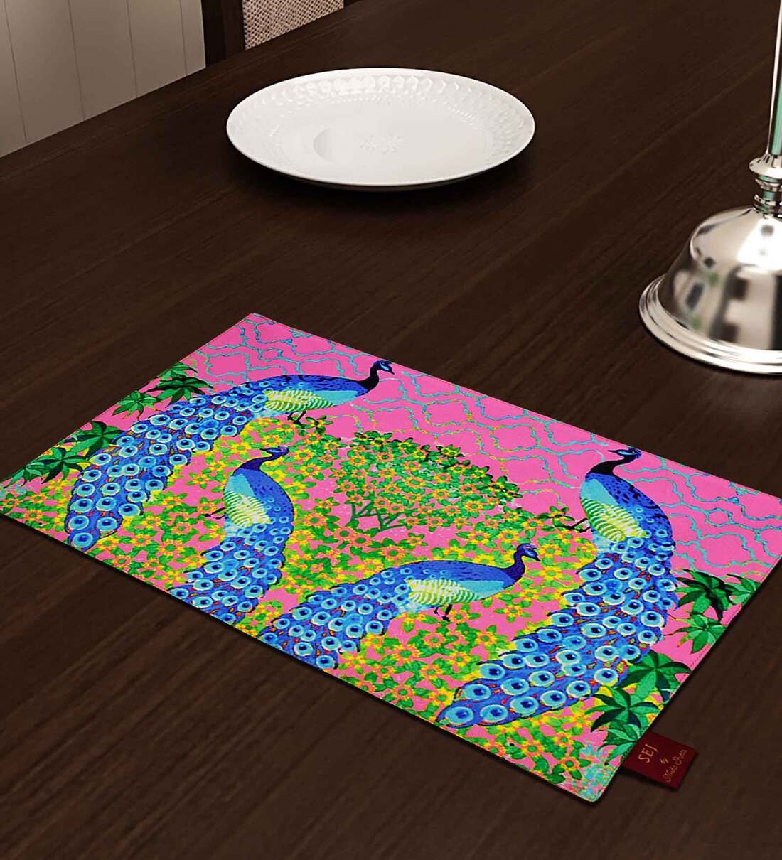 Buy Jordan (12x18) Blue & Green Poly Cotton (Set of 4) Placemat at 74